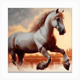 Horse At Sunset 1 Canvas Print