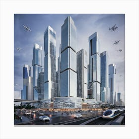 Futuristic Skyscraper 21 Canvas Print