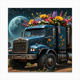 Flower Truck Canvas Print