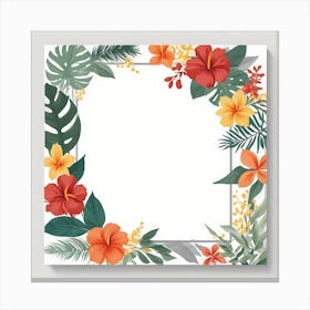 Tropical Floral Frame Canvas Print