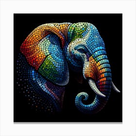 Mosaic Elephant Canvas Print