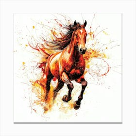 Horse Running.Generated AI. Wall Art Print Canvas Print