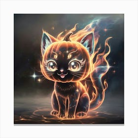 Flaming Cat Canvas Print