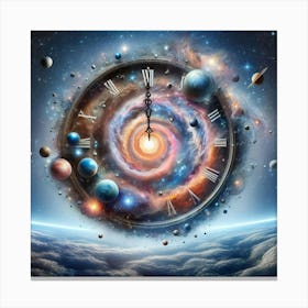 Clock In Space 1 Canvas Print