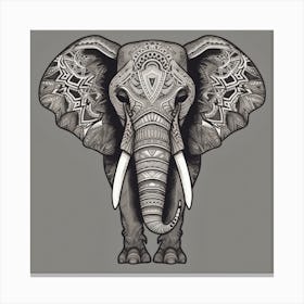 Elephant Tattoo Tribal Canvas Print