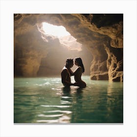 Couple In The Cave Canvas Print