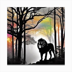 Lion In The Forest 2 Canvas Print