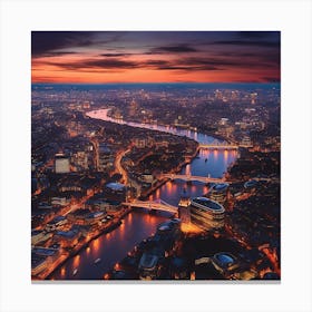 London Skyline At Dusk 1 Canvas Print