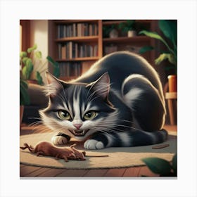 A Charming Illustration Of A Sneaky Cat Crouched L 51cdltg4rgqs9g6t3cvljq K Avtaj6qdazb2qinfqdjw Canvas Print