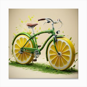 Zesty Ride Lemon Wheel Bicycle (4) Canvas Print