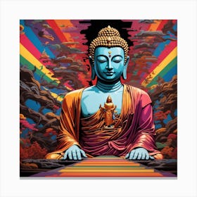 Dreamshaper V7 Lord Buddha Is Walking Down A Long Path In The 1 (1) Canvas Print