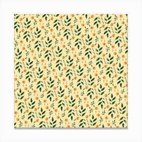 Orange Leaves Fabric Canvas Print