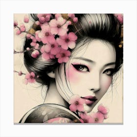 Japan Traditional Geisha Illustration By Ad 74 Canvas Print