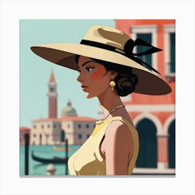 Italian woman in Venice 1 Canvas Print