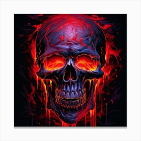 Skull With Flames Canvas Print