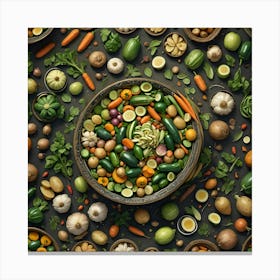 Bowl of Vegetables Canvas Print