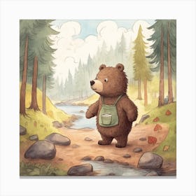 Bear In The Forest Canvas Print