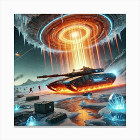 A Futuristic Sci Fi Depiction Of A Pyroclast Tank Thermal Overload Canvas Print