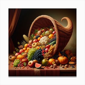 Thanksgiving Basket 3 Canvas Print