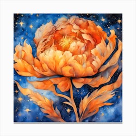 Orange Peony Canvas Print