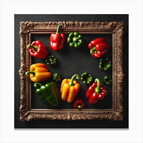 Peppers In A Frame 8 Canvas Print