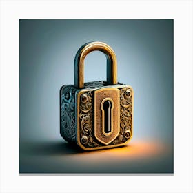 Golden Padlock Canvas Print