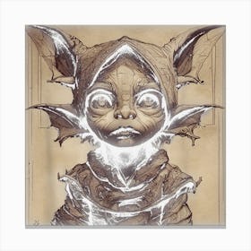 Halloween Goblin Children Drawn Rule Of Three Golden Ratios Canvas Print