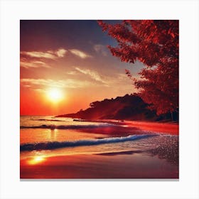 Sunset On The Beach 385 Canvas Print