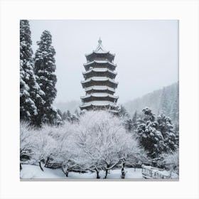 Snowy Pagoda Canvas Print