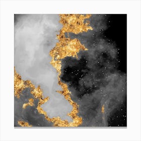 100 Nebulas in Space with Stars Abstract in Black and Gold n.061 Canvas Print
