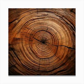 Firefly Natural Wood Texture With Rustic Tree Rings And Bark 21628 (2) Canvas Print