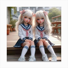Two Sailor Dolls Canvas Print