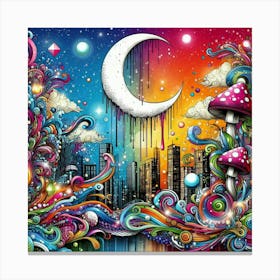 Psychedelic City 7 Canvas Print