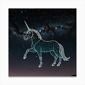 Unicorn In The Night Sky 3 Canvas Print