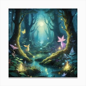 Fairy Forest paintings art print Canvas Print