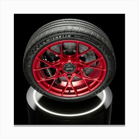 Red Rim On A Black Background Canvas Print