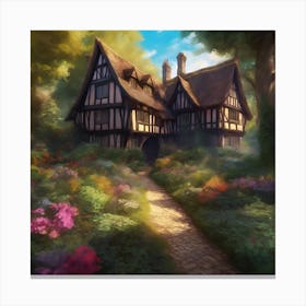 Elizabethan Manor House in Soft Summer Light Canvas Print