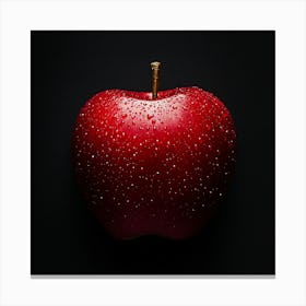 Red Apple With Water Droplets Canvas Print