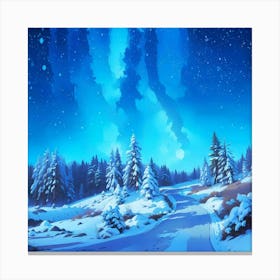 Winter Night Sky Canvas Print