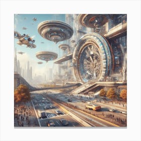 Futuristic City 63 Canvas Print