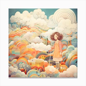 Girl In The Clouds Canvas Print