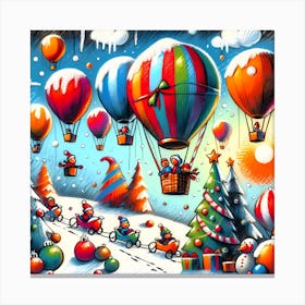 Super Kids Creativity:Christmas Hot Air Balloons Canvas Print