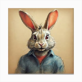 Rabbit In A Jacket 1 Canvas Print