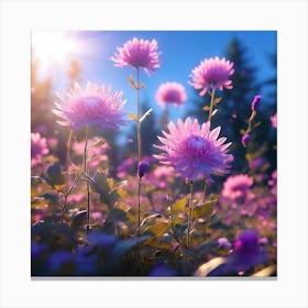 Packed With Tiny Blooms Aster Plants Look Full And Colorful When Blooming Canvas Print