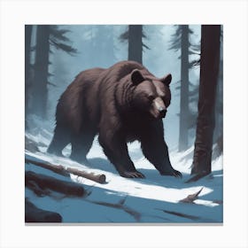 Bear In The Woods 24 Canvas Print