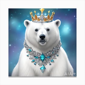 Polar Bear With A Crown 1 Canvas Print