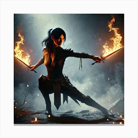 Zoya Nightshade Elemental Dagger Mastery Canvas Print