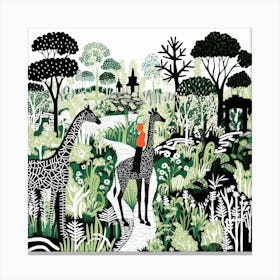 Giraffes In The Jungle Canvas Print