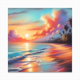 Sunset On The Beach 12 Canvas Print