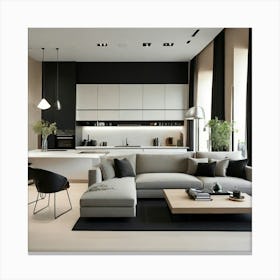 Modern Living Room 32 Canvas Print